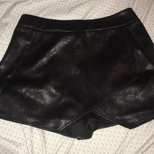 Black pleather skort